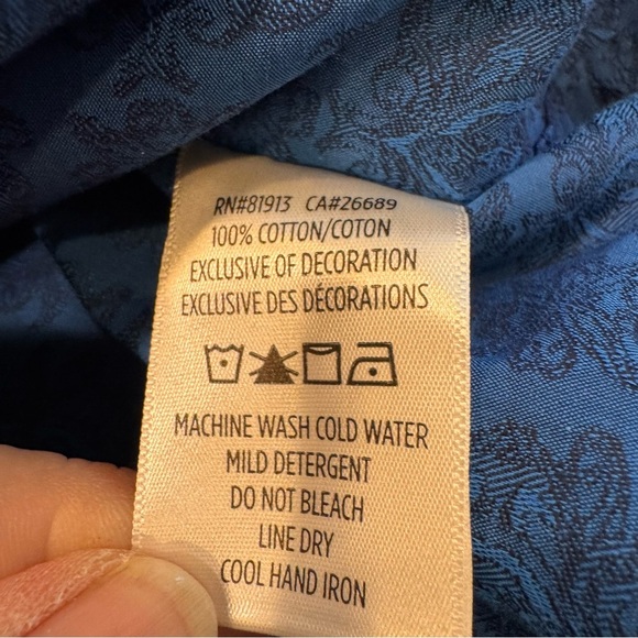 Robert Graham Blue/Black Geo-Design Cotton L/S w/Flip Cuffs Shirt 2XL - Picture 10 of 10